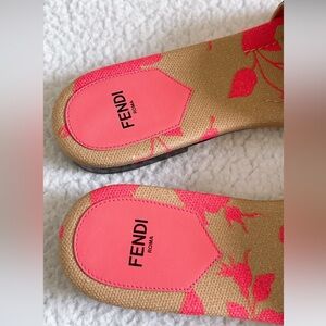 FF Women Signature Slides Tan Denim Canvas Slide